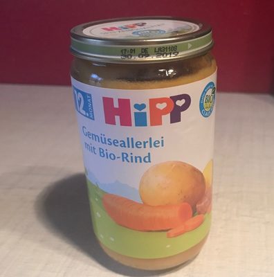 Hipp Gemüseallerlei Mit Bio Rind,250G - حقائق غذائية - fr