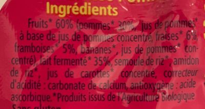 Délices de lait Pomme Fraise Framboises - Ingredients - fr