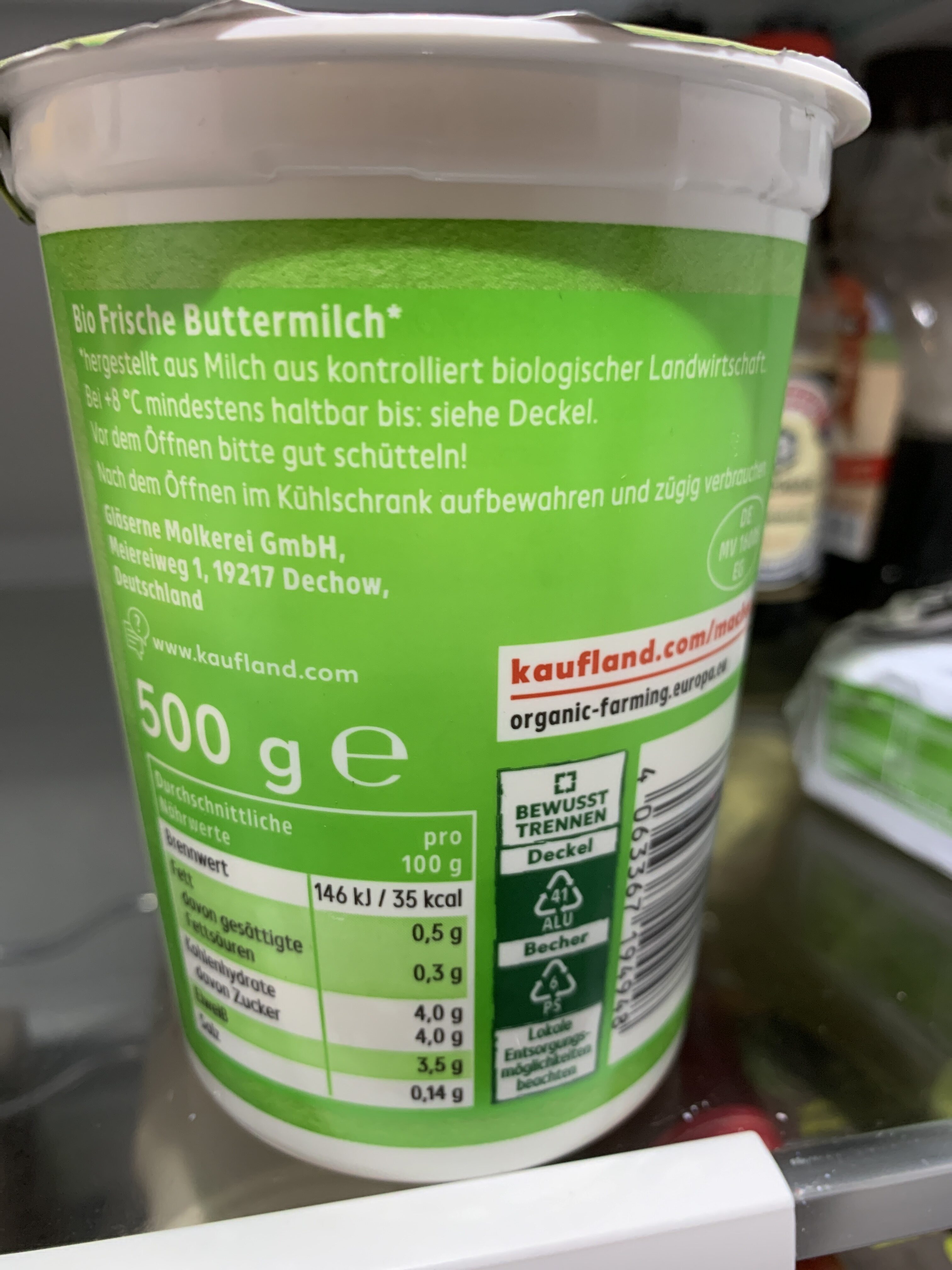 Bio frische Buttermilch - Ingrediënten - de