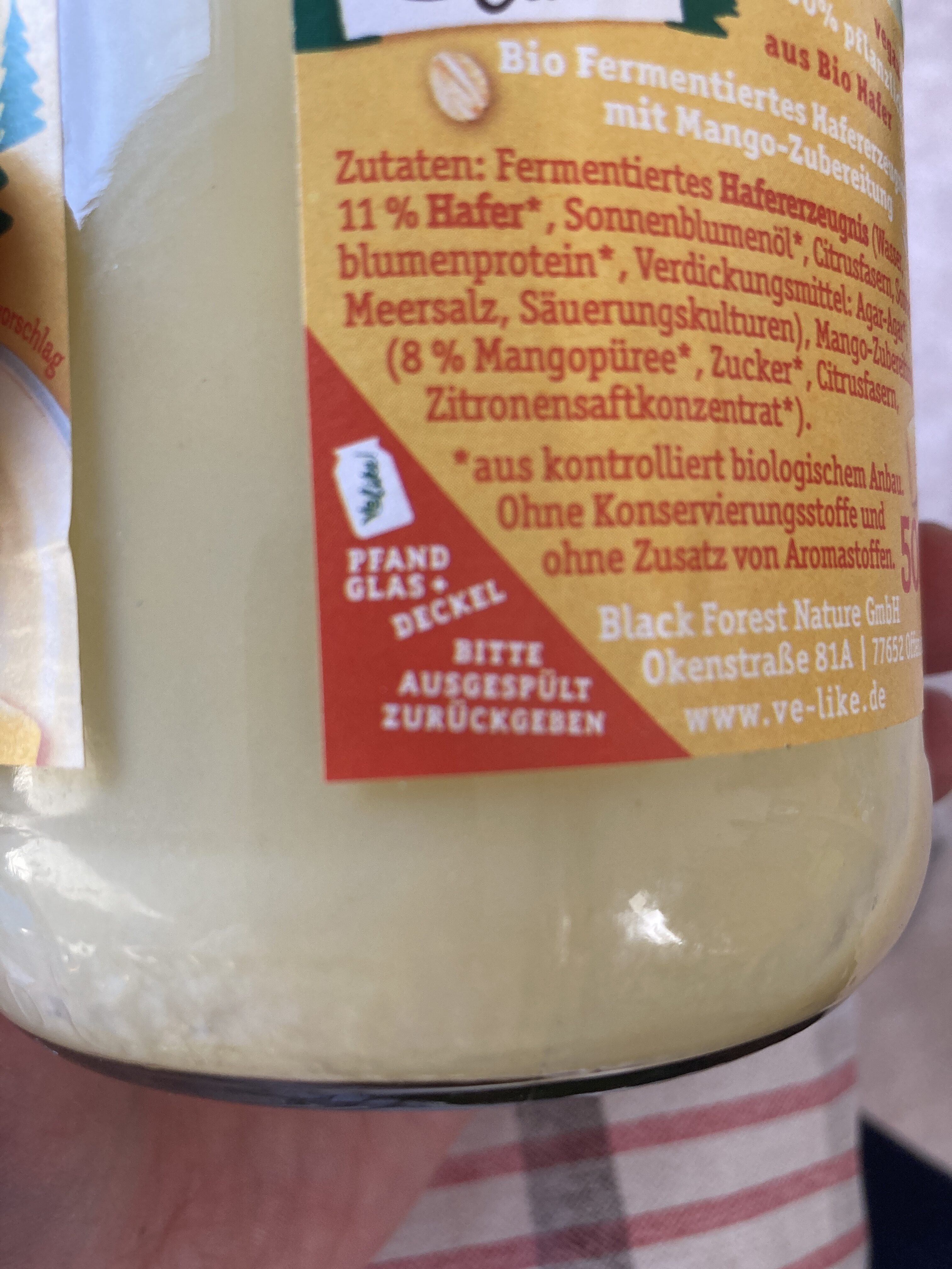 Frischer Bio Hafer Naturghurt Mango - Wiederverwertungsanweisungen und/oder Verpackungsinformationen