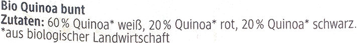 Quinoa Tricolore - Zutaten