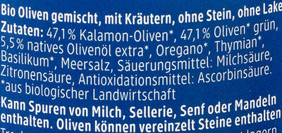 Olivenmix mit Kräutern - Zutaten