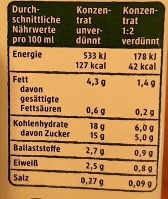Haferdrink Konzentrat - حقائق غذائية - de