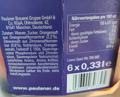 Paulaner Spezi - Ingredients - de