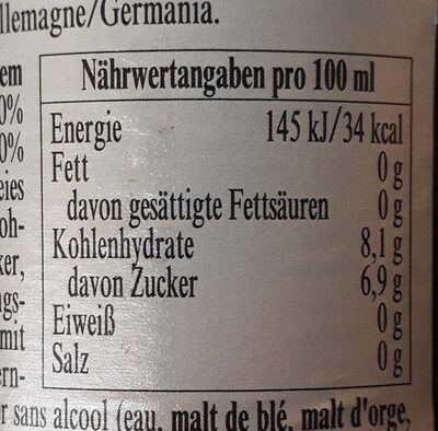 Paulaner Weißbier Zitrone Alkoholfrei - Nutrition facts - de