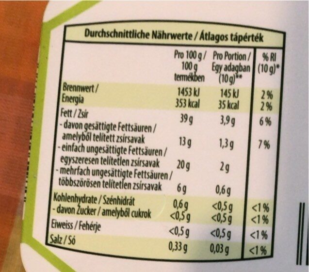 Margarine - Valori nutrizionali - fr