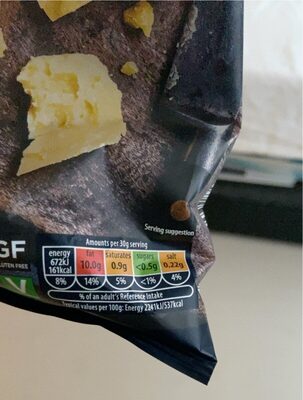 Mature cheddar & red onion hand cooked crisps - Nutrition facts