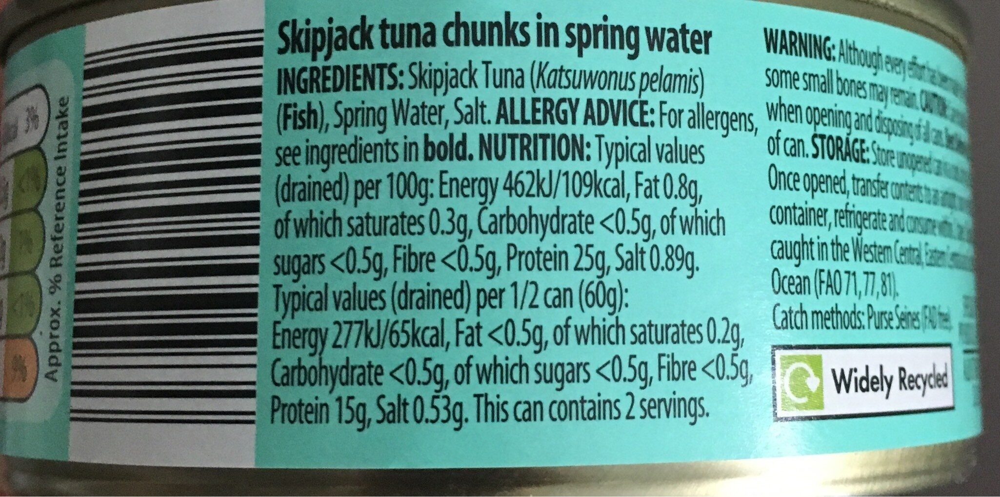 Tuna chunks - Nutrition facts