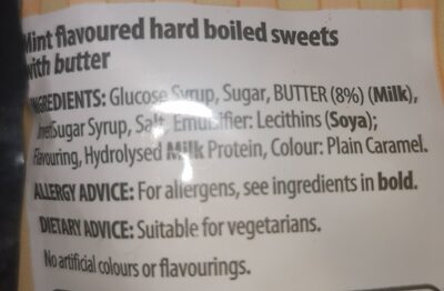 Butter mintoes - Ingredients