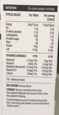 Almond Unsweetened - Nutrition facts