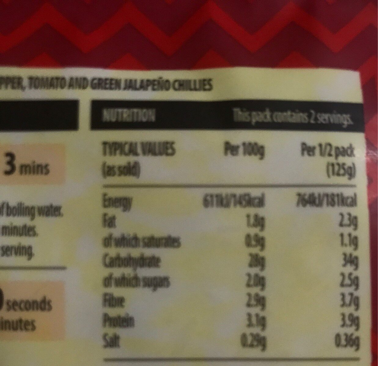 Aldi Special Mexican style rice - Nutrition facts