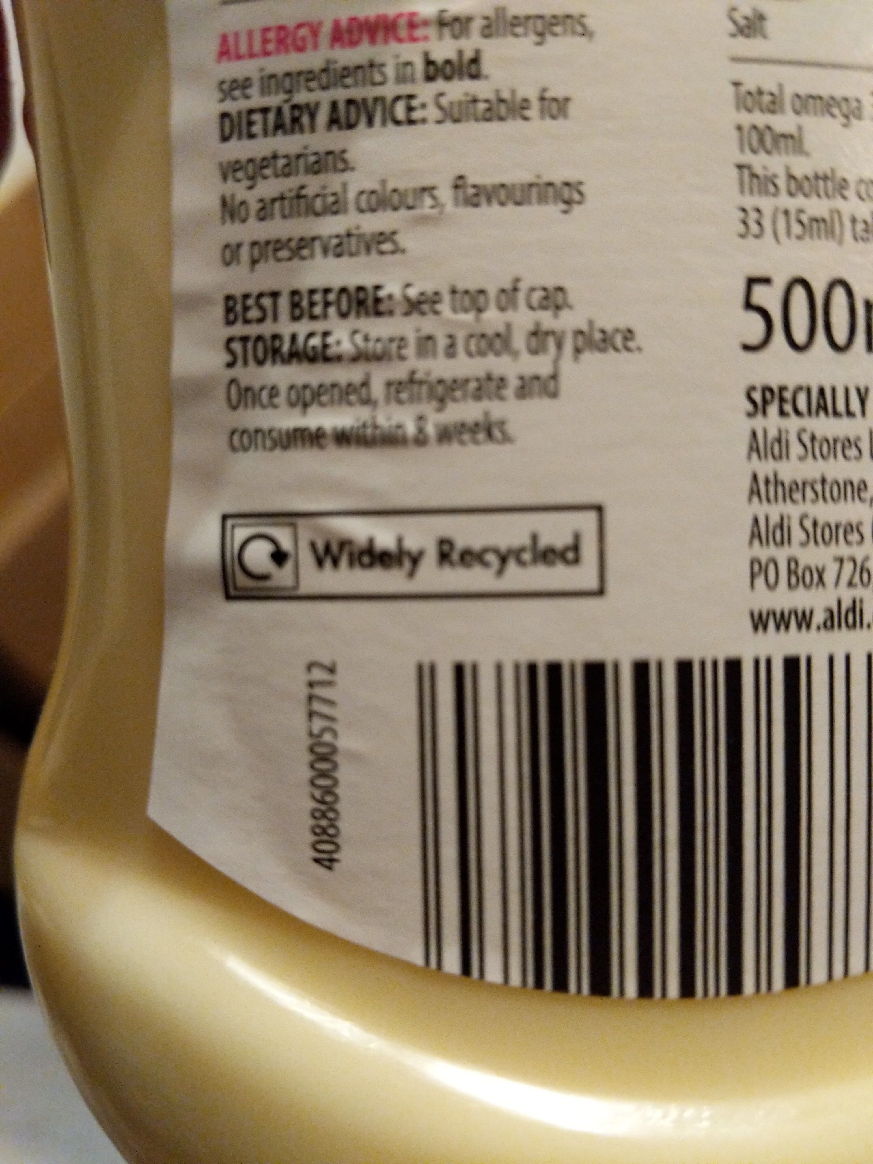 Real mayonnaise - Recycling instructions and/or packaging information