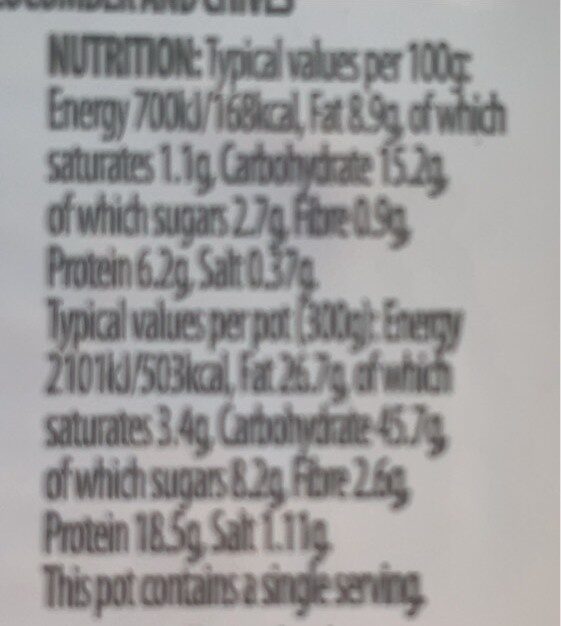 Tuna & Sweetcorn Topped Pasta - Nutrition facts