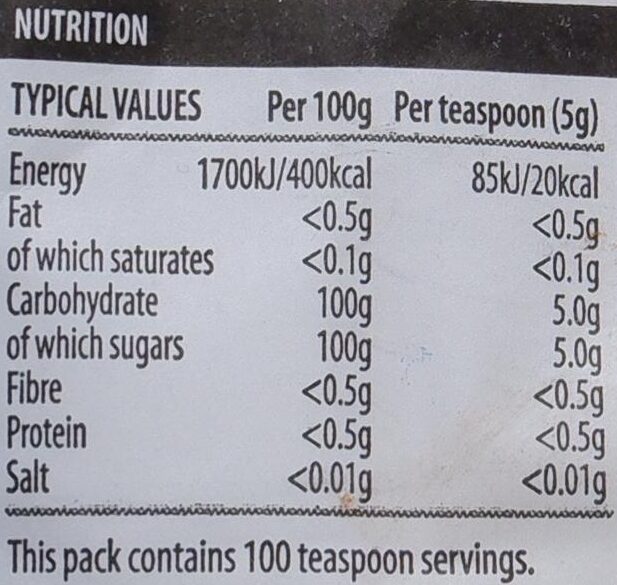 Icing Sugar - Nutrition facts