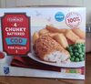 4 chunky battered cod fish fillets - Product