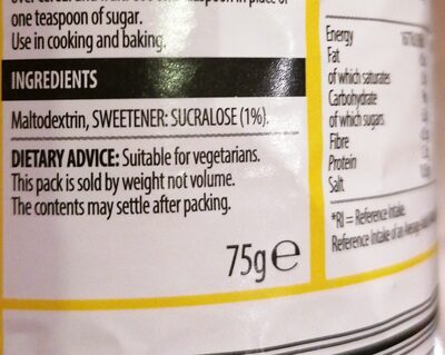 Sucralose Sweetener - Ingredients