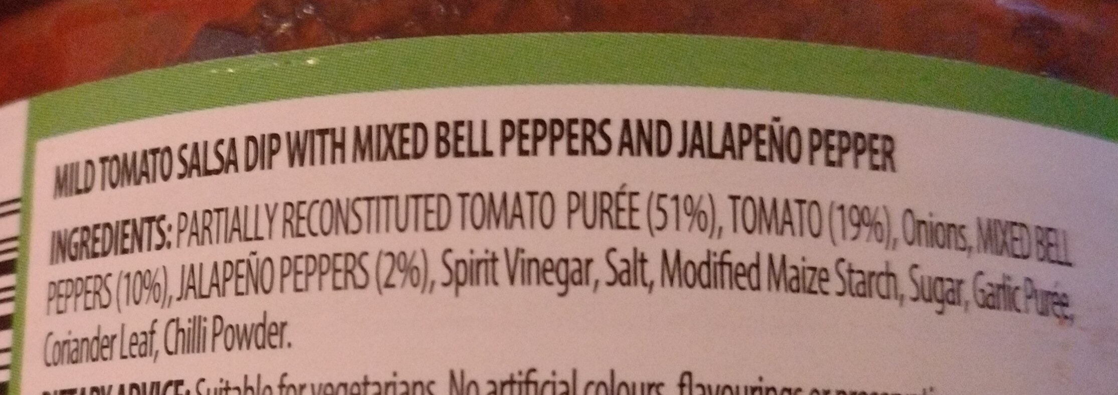 Mild salsa dip - Ingredients