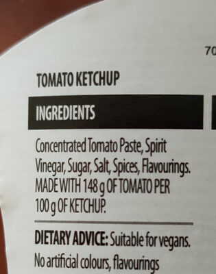 Tomato ketchup - Ingrédients - en