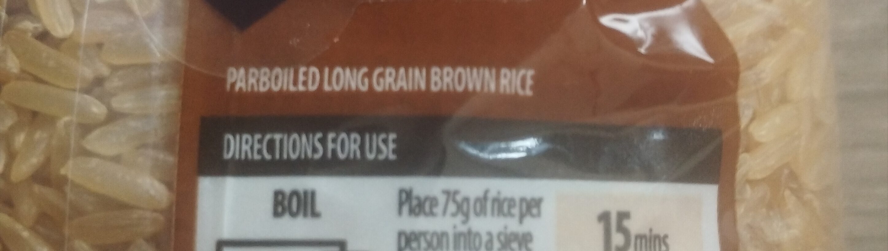 Easy cook brown rice - Ingredients