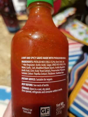 Sriracha hot sauce - Zutaten - en
