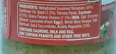 Sundried Tomato - Ingredients