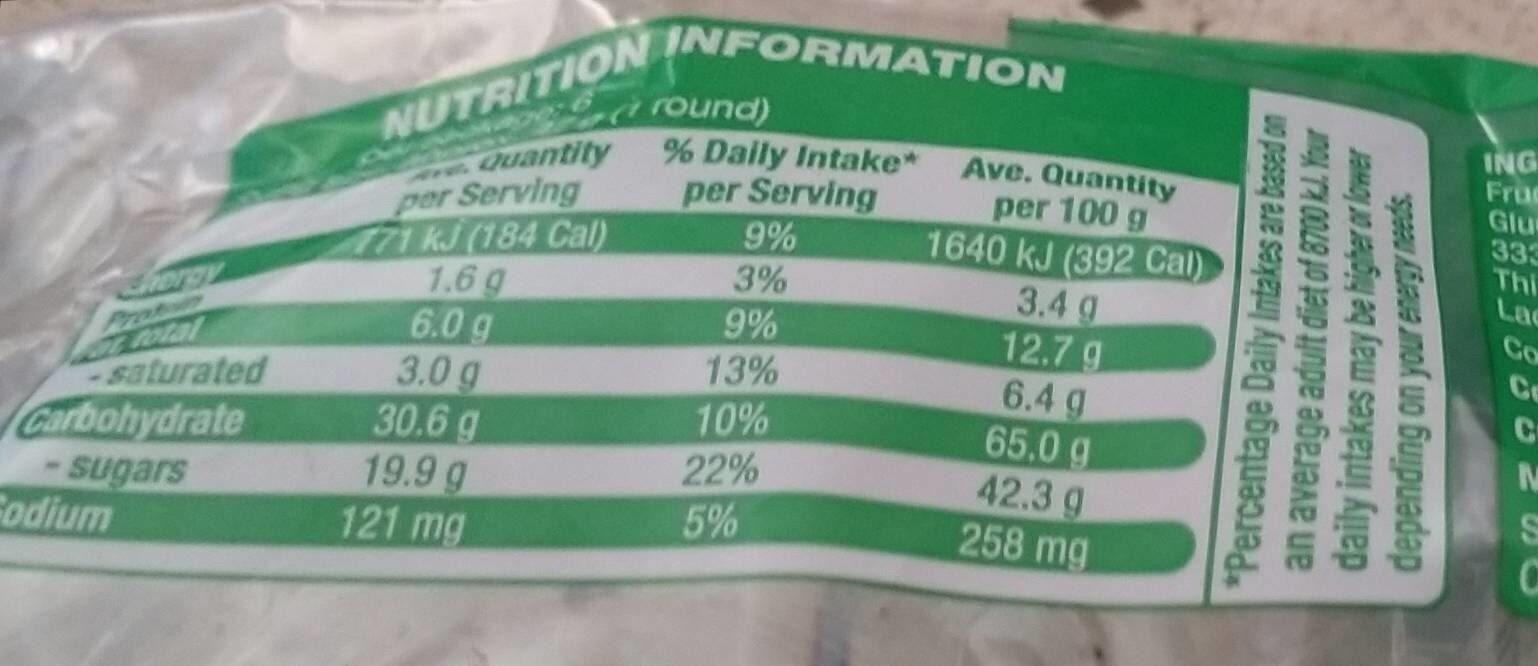 Apple Rounds - Nutrition facts