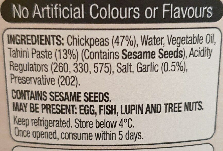 Hommus - Ingredients