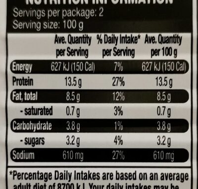 Salmon fillet - Nutrition facts