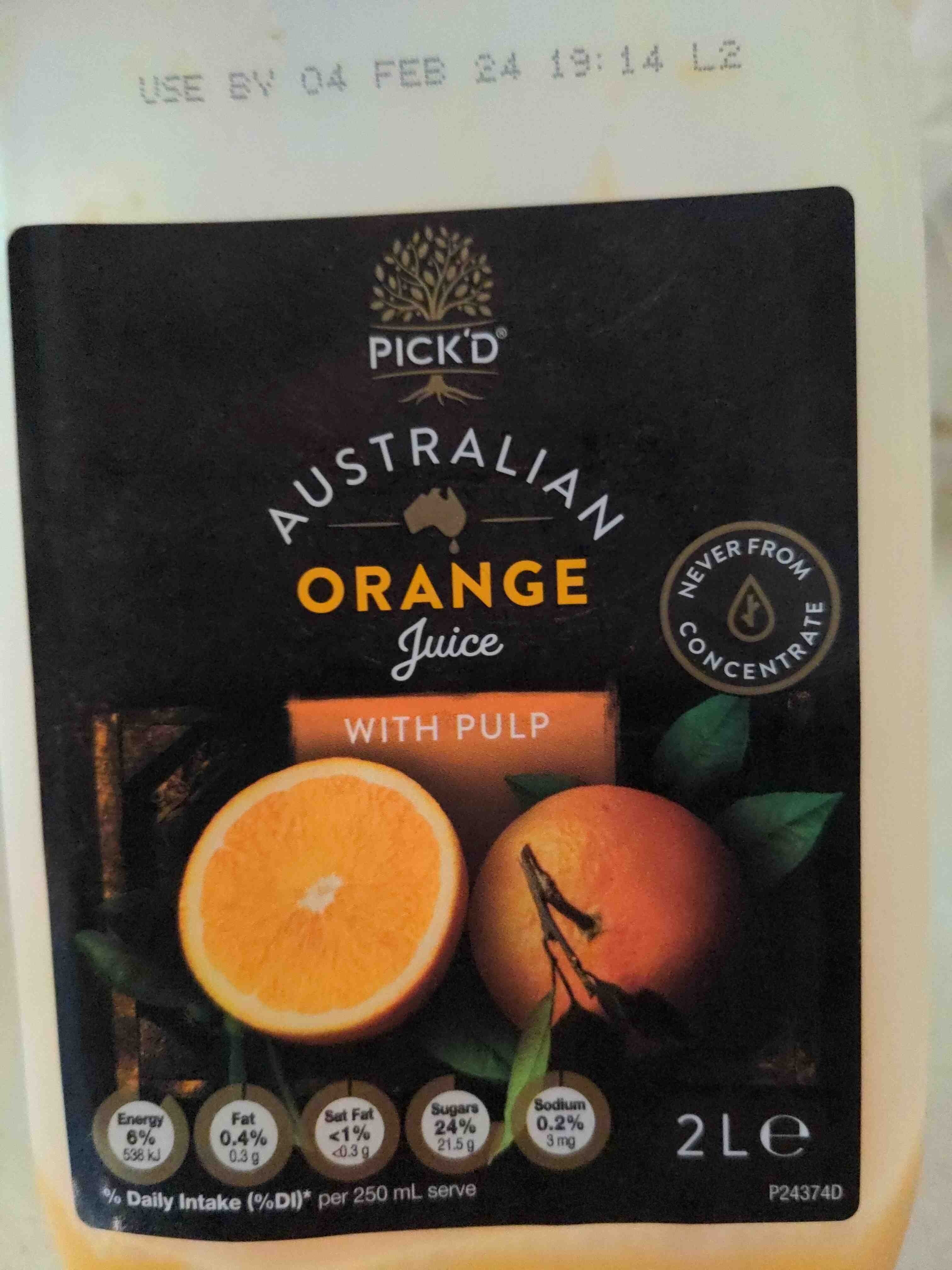 Australian Orange Juice with Pulp - Product