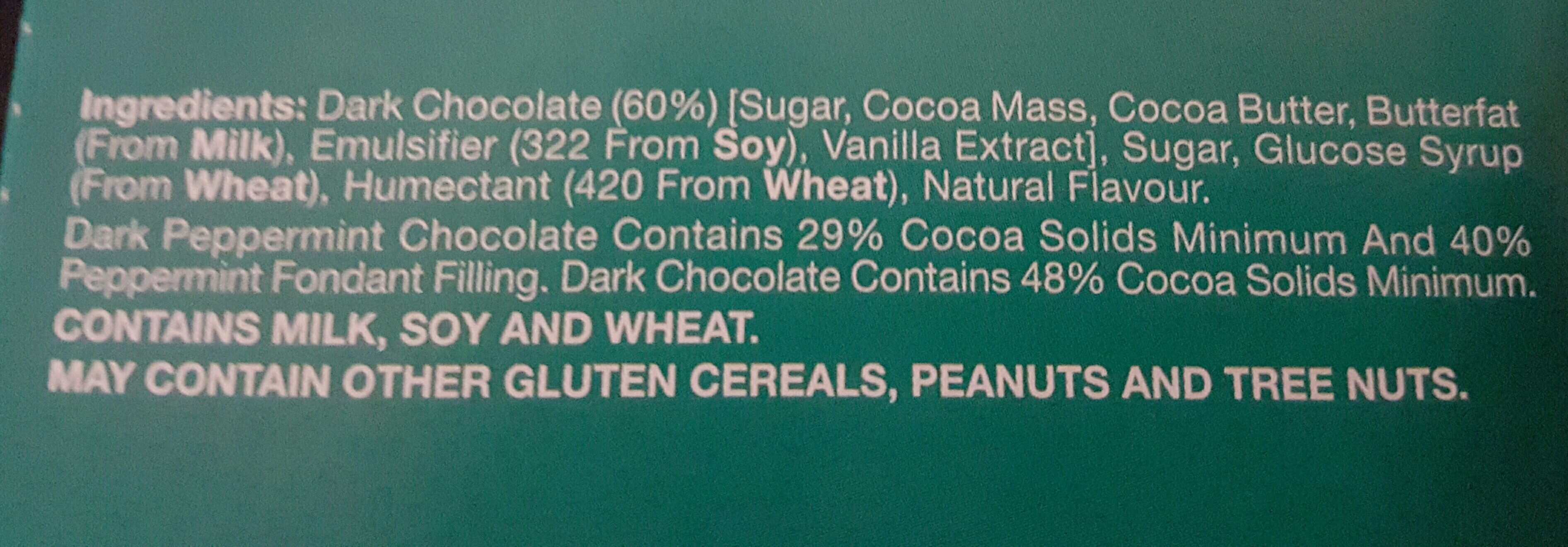 Dark Peppermint Chocolate - Ingredients