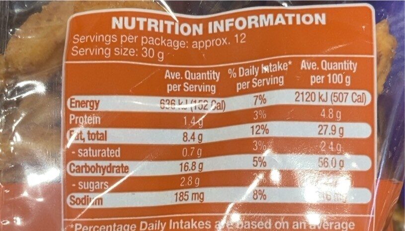 Soy Crisps - Nutrition facts