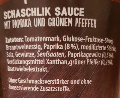 Sauce Schaschlik - Zutaten