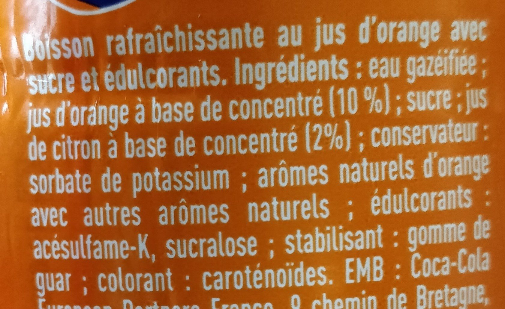 Фанта портокал 500мл - Ingrédients
