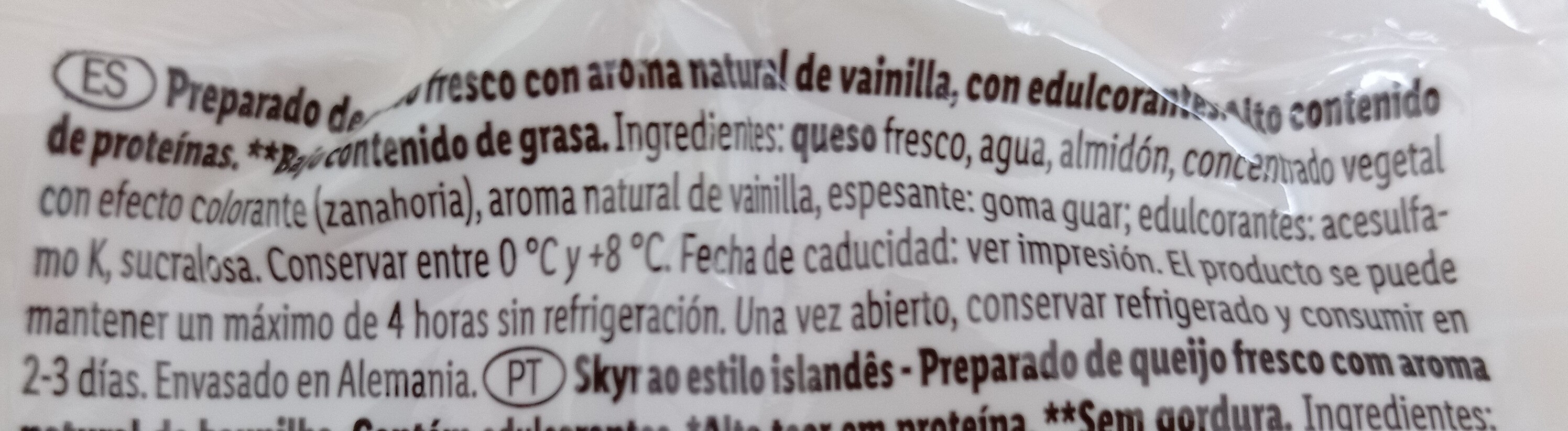 Skyr to go Vanille - Ingredients - de