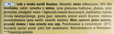 Bourbon vanilla glace Lidl - Składniki