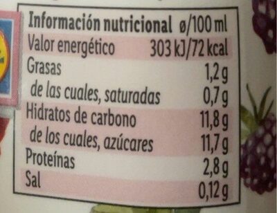 Iogurte Líquido - Nutrition facts - pt