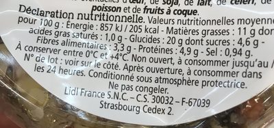 Boulgour quinoa lentilles cranberries - Näringsfakta - fr