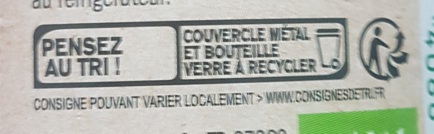Pur jus de carotte BIO - Instruction de recyclage et/ou informations d'emballage