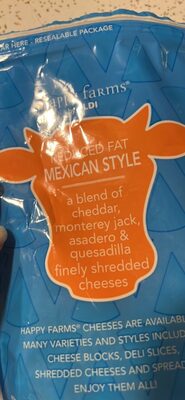 Reduced Fat Mexican Style a blend of cheddar, monterey jack, asadero & quesadilla finely shredded cheeses