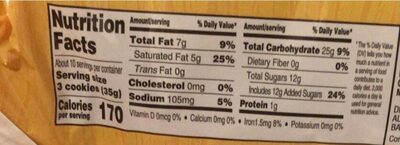 Fudge cookies - Nutrition facts