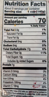Cherry Berry Blend - Nutrition facts