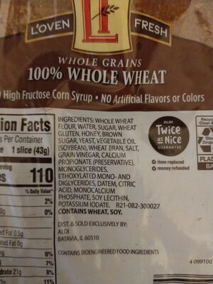Whole Wheat Bread - Ingredientes - en