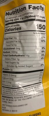 Wavy potato chips - Nutrition facts