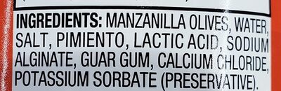 Pimento Stuffed Spanish Manzanilla Olives - Ingredients