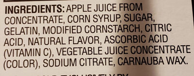 Fruit flavored snacks - Ingredients