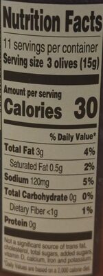 Kalamata Pitted Plives - Nutrition facts