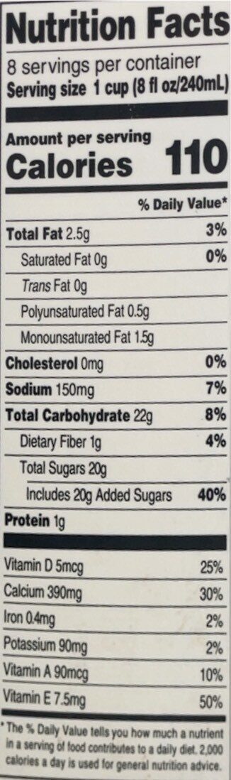 Almond chocolate - Nutrition facts