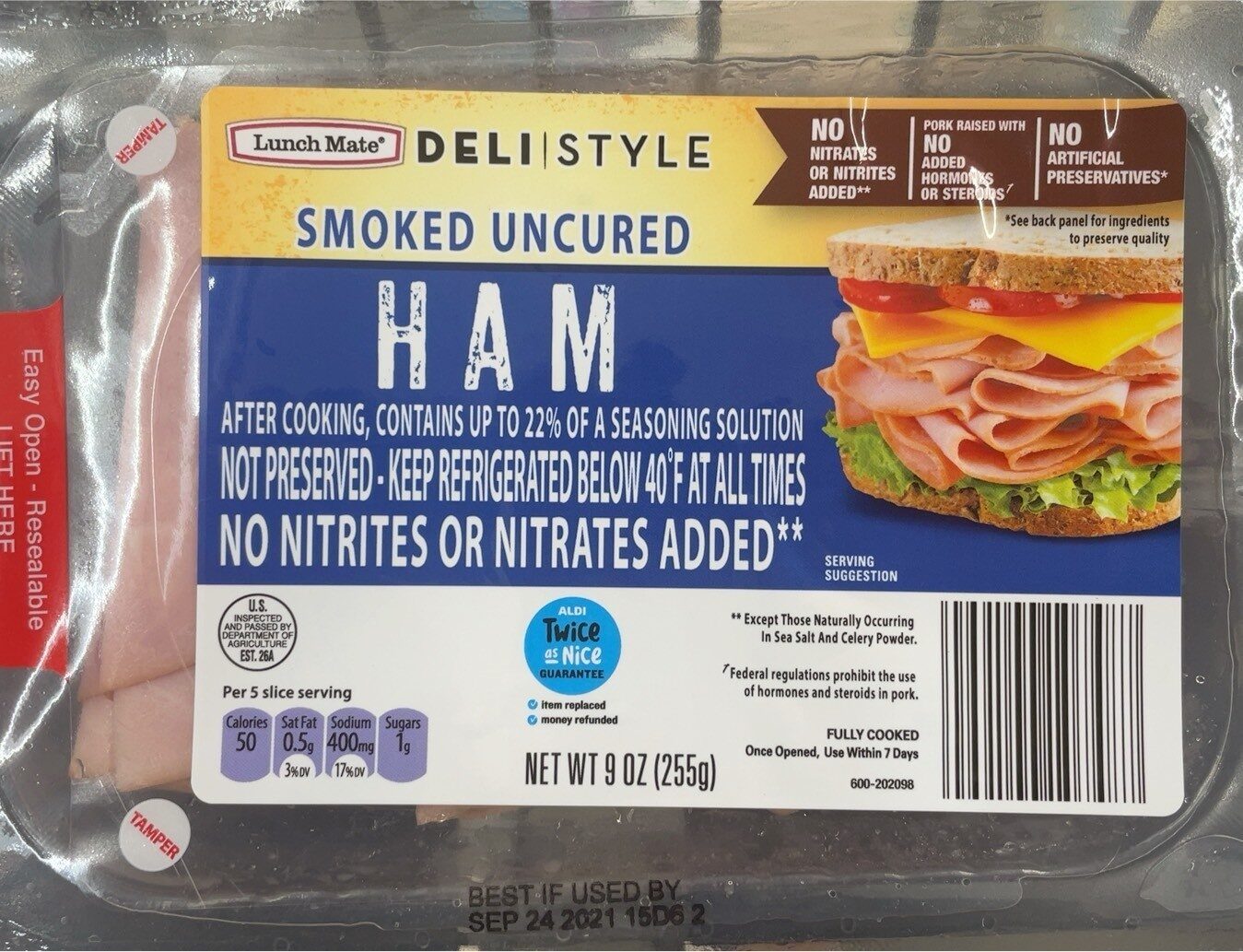 Smoked uncured ham - Product