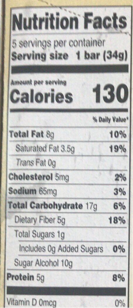 Caramel Nut - Nutrition facts