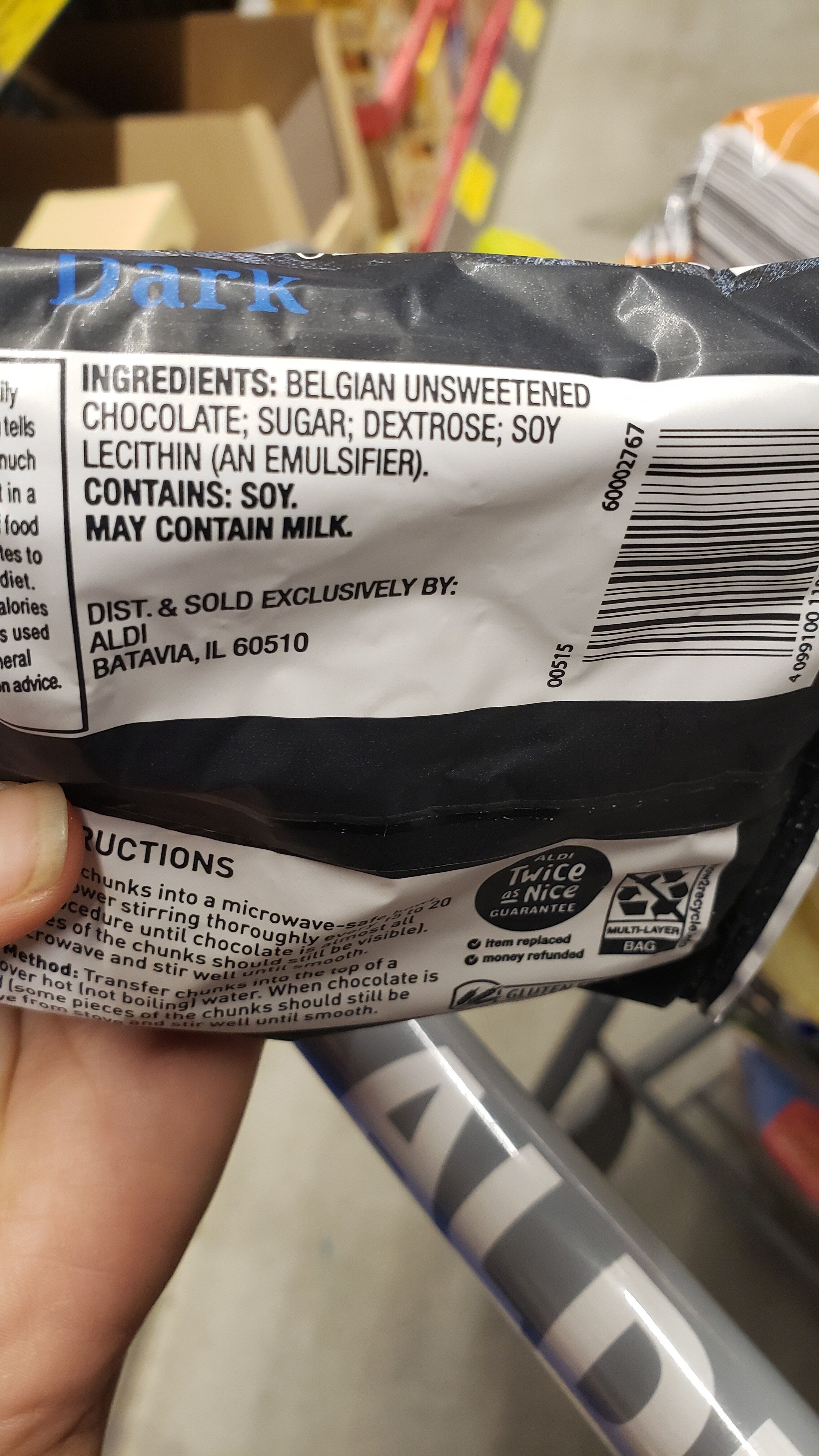 Dark chocolate chunks - Ingredients